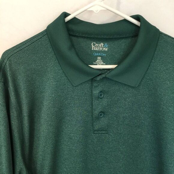 Croft & Barrow  Men's 3-Button Golf Polo Shirt Size XXL in Green Activewear - Picture 2 of 11